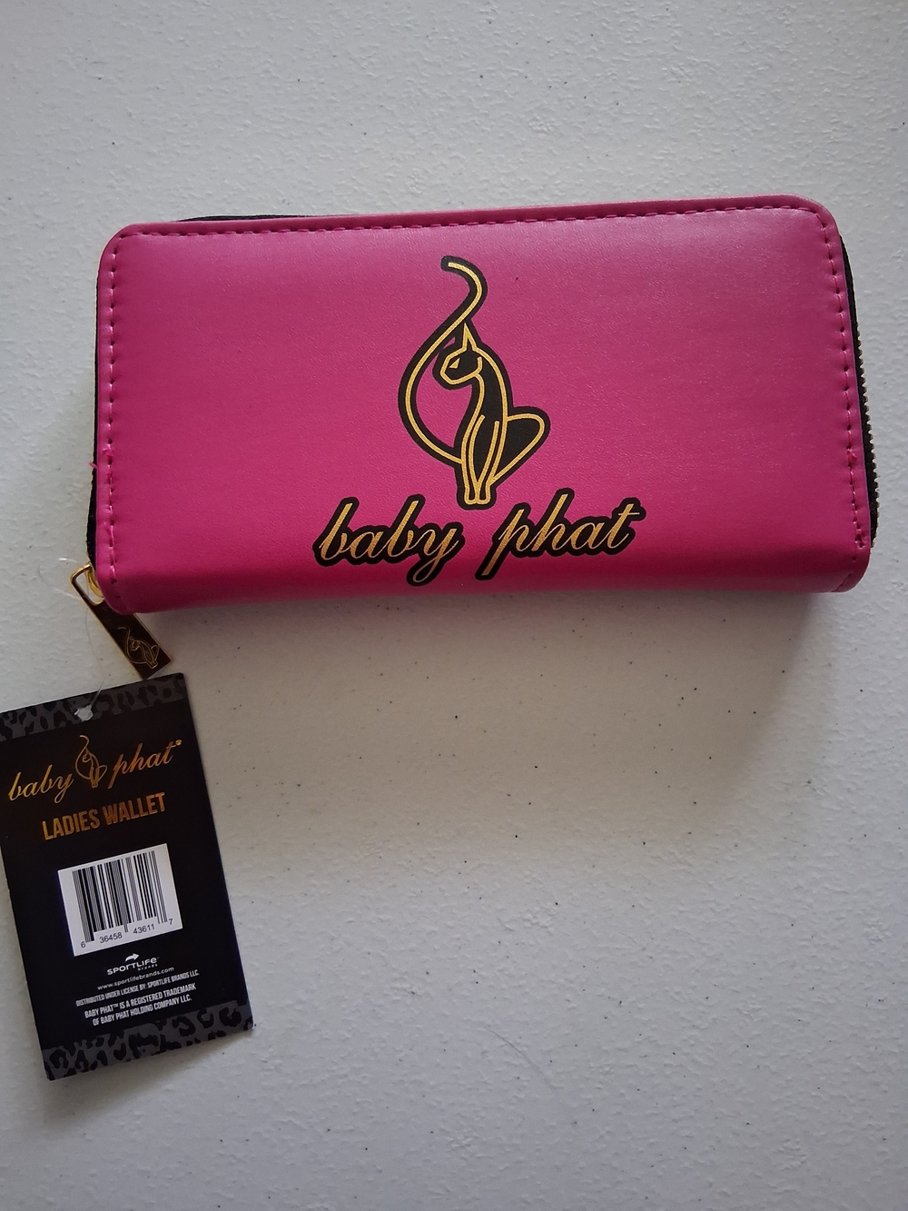 Baby Phat Pink Zip-Around Logo Wallet
